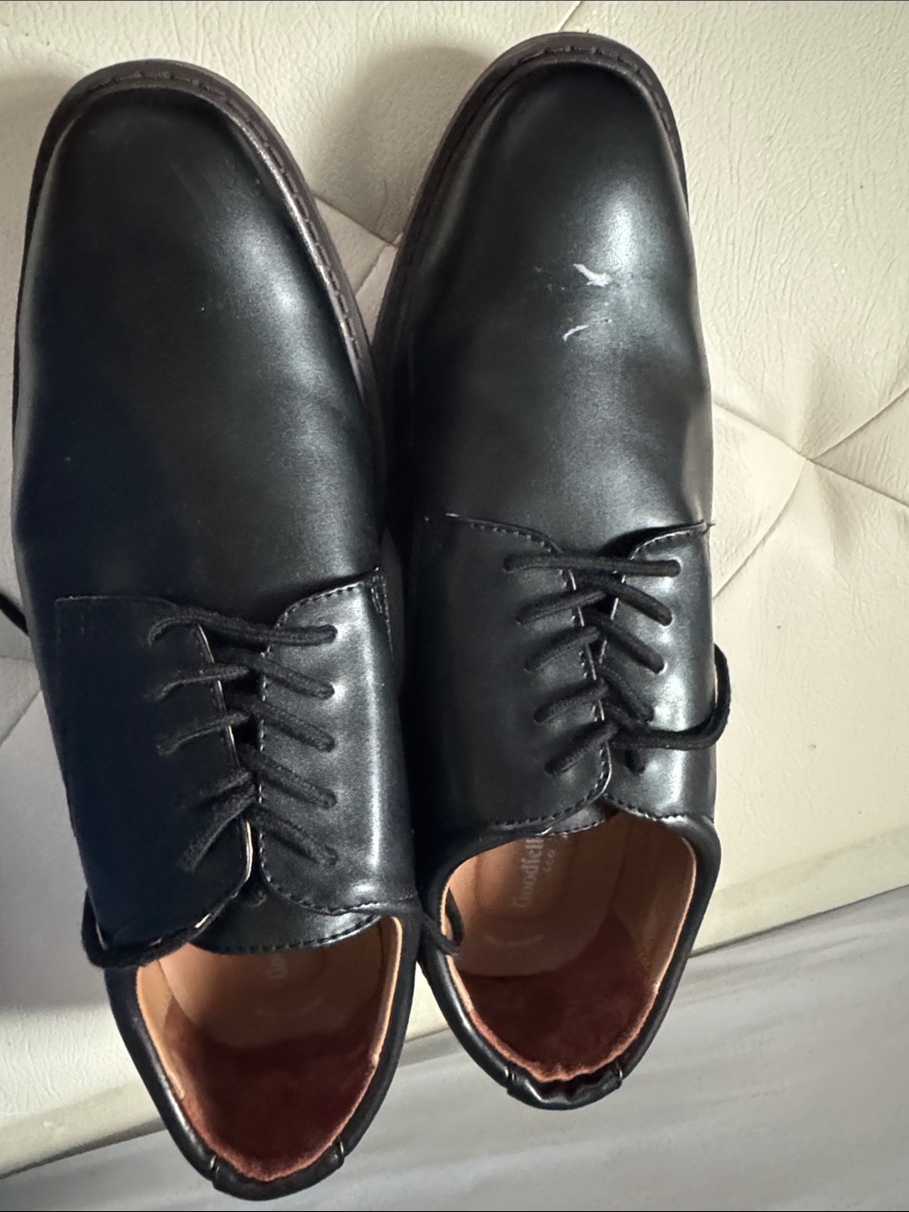 Men's Black Leather Lace-Up Derby Shoes